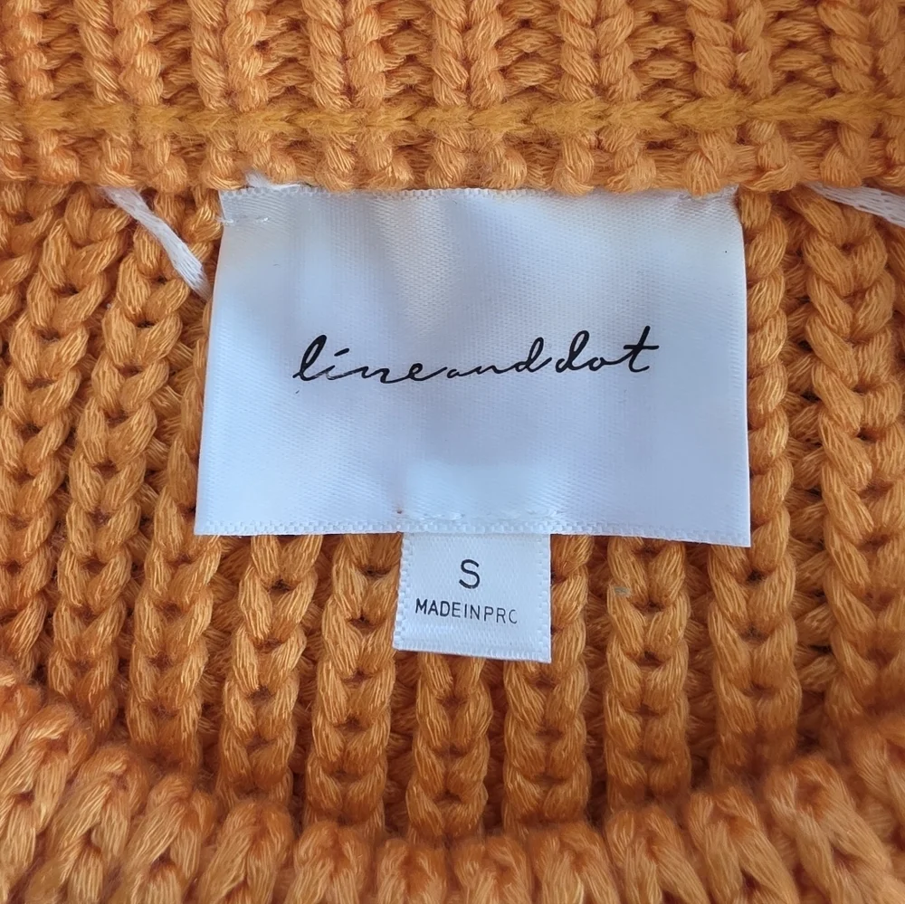 Line & Dot (Revolve) Sunset Orange Crew Neck Sweater Size Small